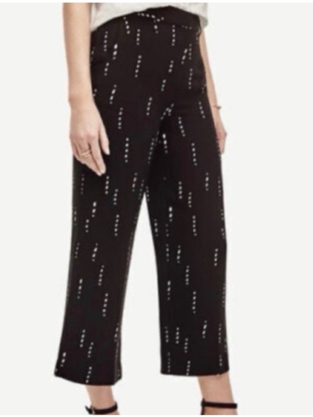 Ann Taylor Wide Leg Cropped Patterned‎ Dress Pants